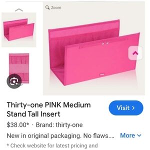 Thirty-One Pink Stand Medium Tall Insert